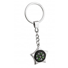 Raktų pakabukas žvaigždės formos su kompasu iš priekio