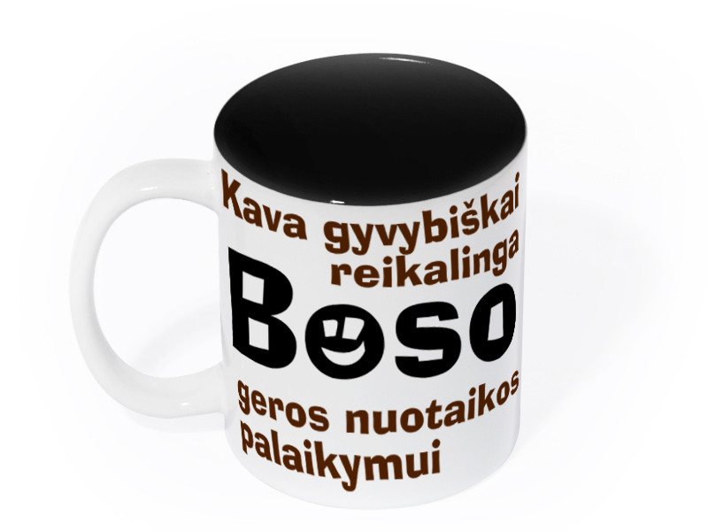Puodelis bosui "Kava gyvybiškai reikalinga"