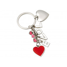 Raktų pakabukas su širdelėmis "Love"