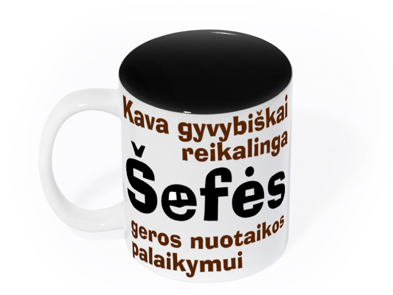 Puodelis šefei "Kava gyvybiškai reikalinga"