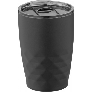 Elegantiškas vakuuminis varinis termo puodelis, talpa 350 ml, juodas