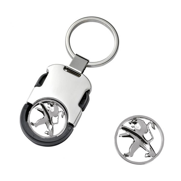 Raktų pakabukas Peugeot su žetonu