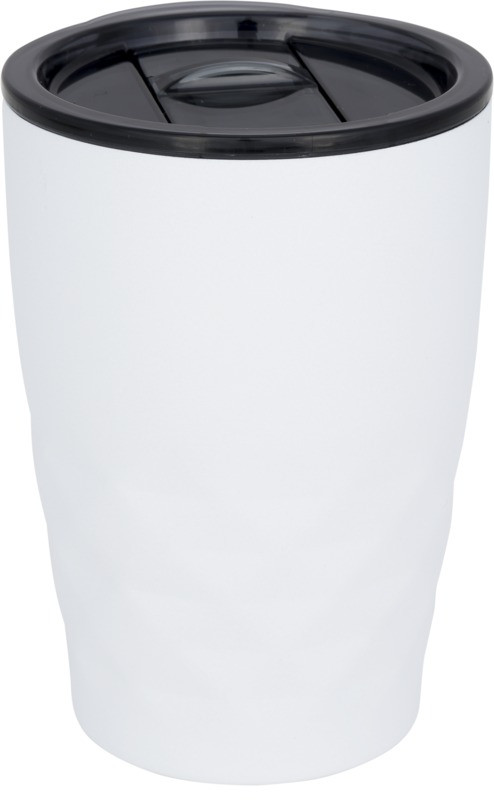 Elegantiškas vakuuminis varinis termo puodelis, talpa 350 ml, baltas